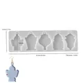 Stampo in silicone per orecchini coniglietto di Pasqua in resina con cinque forme diverse - Stile 5 - Pendente a 5 Maglie