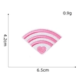 Detail of pink heart-shaped WiFi embroidery patch with dimensions 6.5cm by 4.2cm - WiFi Heart