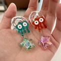 2504163 Colorful Jellyfish Star Asymmetrical Earrings (s925 Silver Needle)