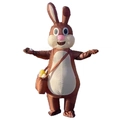 Inflatable Easter bunny costume in brown and white with cute details and accessories - Coffee-colored Backpack Rabbit / One Size