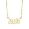 Collier doré en acier inoxydable 18K avec pendentif année de naissance 1995 gothique - 1995