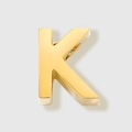 Golden 3D initial K pendant accessory in polished stainless steel for DIY jewelry - Letter K