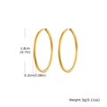 18k gold plated stainless steel hoop earrings, 1.8cm height and 0.2cm thickness variant - 2*18mm / Gold