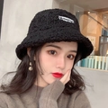 Black Lamb Wool Bucket Hat