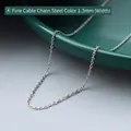 Chaîne croisée minimaliste de 1,3 mm en acier inoxydable avec finition acier argenté - Largeur 1,3 mm/Pièce Unique / Chaîne Forçat Fine Couleur Acier 40+5cm