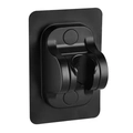 Adjustable black shower head holder with matte finish and self-adhesive wall mount - Black No-Drill Shower Head Holder