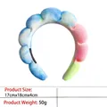 Rainbow tie-dye sponge padded headband with fluffy soft fleece texture for women - 28-velvet Pink-blue-green Gradient Headband