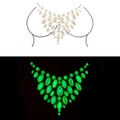 Glow-in-the-dark green iridescent rhinestone breast jewels for EDM and music festivals - YGXT-12