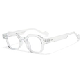 Chic polygonal transparent frame sunglasses with metal rivet details in vintage style - Transparent Frame Blue Light Blocking Lens