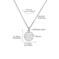Silberne Edelstahlkette mit Zirkonia-Kreisanhänger und religiöser Gravur - 12mm Durchmesser (P367) / Stahlfarben