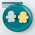 Gingerbread man cookie mold with stamps, 5x5.8cm plastic festive DIY baking tool - Gingerbread Man Stamp A