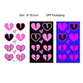 Glow in the dark heart tattoo stickers with lightning bolt designs for parties. - YQ-014 / 6x10.5cm
