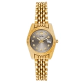 Elegant gold GEDI women's watch with grey dial, diamond markers and calendar display - Gold with Grey Dial