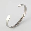 Silver 6mm stainless steel open cuff bracelet with inner inspirational engraving - Silver G2545-Too blessed