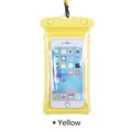 Luminous yellow waterproof phone pouch with transparent PVC window and secure seal lock - Air Cushion Style / Yellow