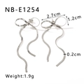 Dimensioni dettagliate degli orecchini a fiocco argento con nappa a catena a serpente - Argento (NB-E1254-S)