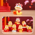 Lot de figurines de dragon en dessin animé avec symboles traditionnels chinois rouges et or - Série La Bonne Fortune Arrive (0266) / Boîte de Set Complet (Set de 6) / Rose vif