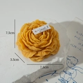 Yellow peony flower scented candle in rose shape, handmade soy wax home decor gift - Dark Yellow
