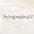 Silver bridal crown with crystals and pearls, elegant floral tiara for weddings and parties - Style 6