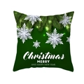 Deep green Christmas pillowcase with pine needles and 3D white snowflake design - Pine 3D Snowflake - Dark Green