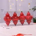 Set mit 4 mattroten kegelförmigen Weihnachtskugeln in transparenter Verpackung - Rot Konisch Klein