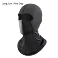Long style ice silk cycling balaclava in fine gray for sun protection and breathability - Long Style / Gray