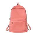 Pink minimalist casual backpack with high capacity and front zipper pocket in nylon - Orange