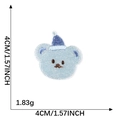 Blue cartoon bear embroidery patch with winter hat, 4cm size specification display - Blue Hat Light Blue Bear-4.0*4.0cm