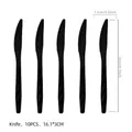 Racing party themed black disposable plastic knives set of 10 for birthday celebration - Black Knives 10PCS