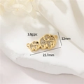 14K gold plated elephant connector pendant with zircon pavé setting for jewelry making - 14K Gold - Full Pave Elephant