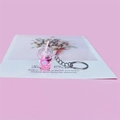 Portachiavi tazza di tè al latte alla pitaya luminosa con liquido rosa - Rosa