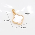 14K gold filled mother of pearl clover charm with 21.1mm size and 2.4g weight - 14K Gold H-11055 Clover