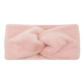 Fascia incrociata in morbida pelliccia sintetica rosa e paraorecchie invernali - Rosa