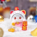Lucky Fortune Cat figurine with red and gold details for home and car decoration - A109 Money Magnet Cat / Extra Large Tray Display Series