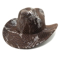 Detailed close-up of the snakeskin pattern texture on this western cowboy hat - M (56-58cm) / Coffee
