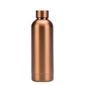 Double-walled bronze stainless steel sports water bottle with screw cap in minimalist style - 500ml / Bronze Brushed Metal (HVB-035U-10)