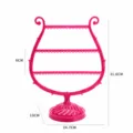 Middelgrote harp sieraden display standaard roze 57 gaten ketting oorbellen organizer rek - Rood
