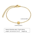 Bracelet ajustable en acier inoxydable doré 18K avec un petit pendentif fleur - Or-Style Fleur(BR-1439G)