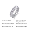 Eternity ring in silver finish featuring 17 round Moissanite stones in a pavé setting - R13948 Moissanite 4.0mm/0.3ct