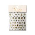 Pegatinas 5D para uñas con estampado dorado, diseños geométricos de estrellas y corazones - 2803-Nuevo Estilo De Estampado Dorado