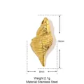 Detailed view of golden shell pendant with 18mm height and 8mm width measurements - YE207/Long Shell