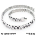 Collana a catena 10mm in acciaio inossidabile stile cinturino orologio argento - 55cm / Argento (Stile Jubilee)