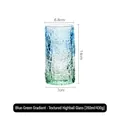 Gradient blue-green tree texture tall glass cup with 350ml capacity and glacier finish - 350ml / Tree Bark Tall Cup - Blue Green Gradient