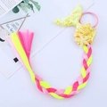 Estensione per capelli a treccia rosa e gialla per bambine con coda di sirena lucida - 7# Giallo