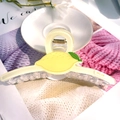 Pince à cheveux jaune crème motif citron avec décoration textuelle Nice élégante - Style Ruban Motif Citron / Ruban Citron