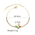 Gold stainless steel butterfly bracelet with colorful zircon stones and extension chain - Colorful Gemstone Butterfly Style (B1032)