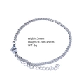 3mm silver stainless steel cuban link bracelet with lobster clasp and extension chain - Steel Color Curb Chain Style / 3mm Wide / 23cm Long