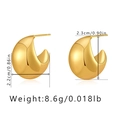 Detailed dimensions of hollow crescent moon gold earrings with weight and size metrics - Wide Hoop Style (KE0665) / Gold