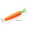 Carrot shaped braided cotton rope cat chew toy with green leaves, size 20cm - Large Carrot Toy