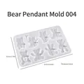 8-cavity translucent bear silicone mold for DIY resin jewelry making and keychains - Bear Pendant Mold